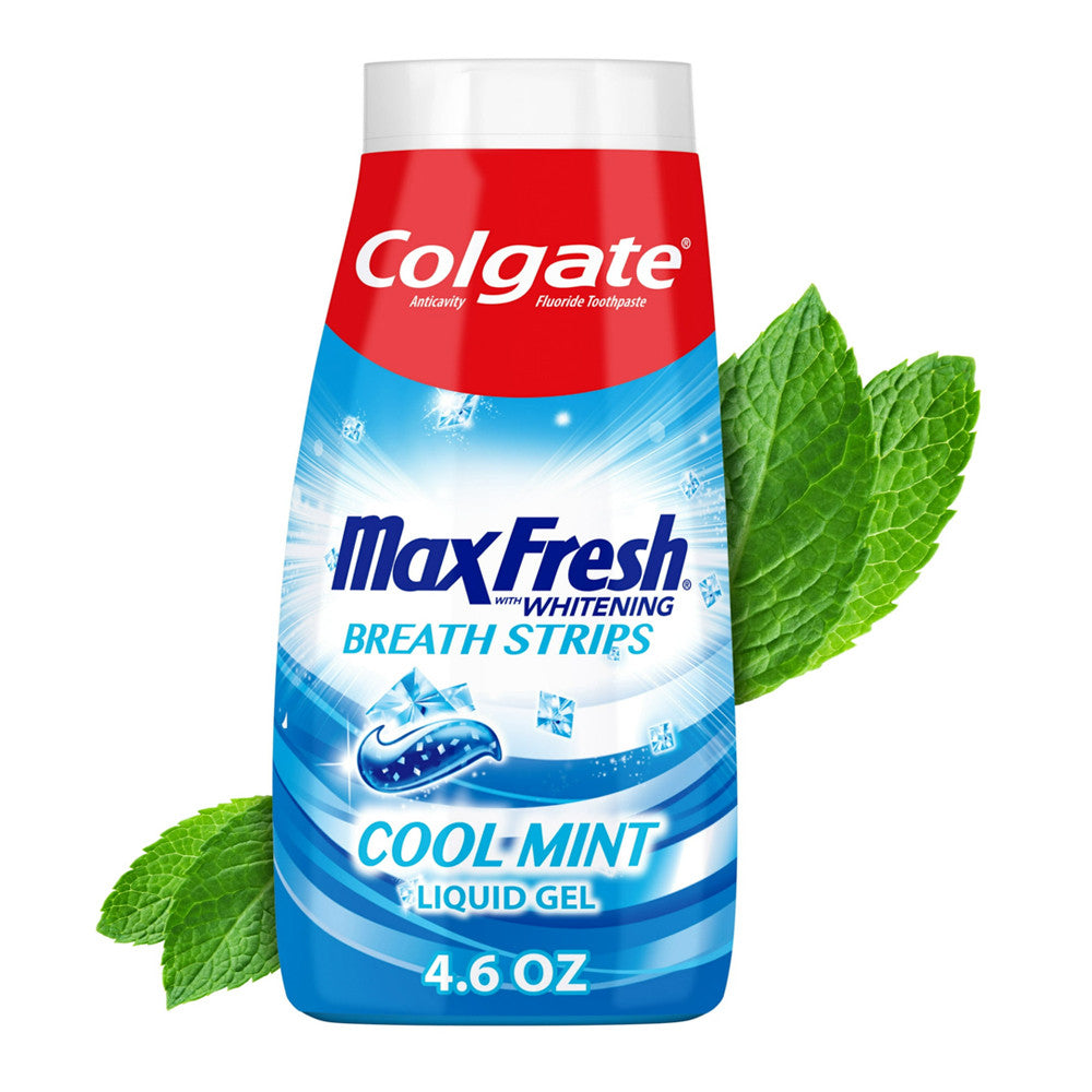 Colgate Maxfresh Fluoride Toothpaste With Mini Breath Strips Whitening Cool Mint, 4.6 Oz